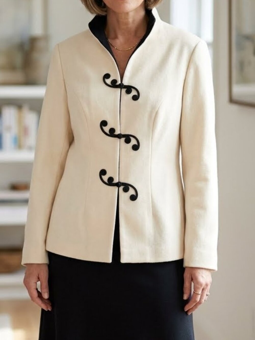 Dragon Silk Women's 100% Wool Short Coat Warm Winter Jacket